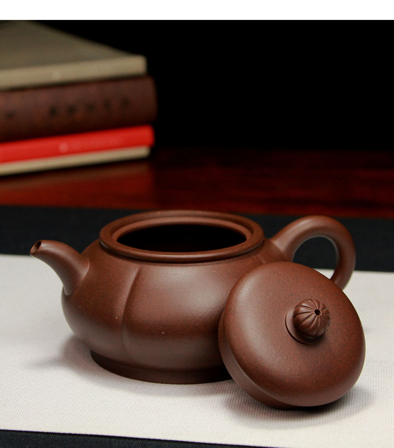 厂家直销宜兴紫砂壶泡茶壶名家纯手工中式茶具原矿老紫泥菊囊壶